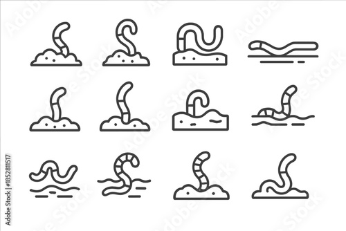 Earthworm Icons Collection