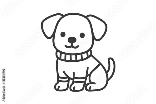 Cute cartoon dog wearing a sweater