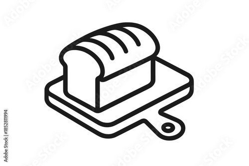 Loaf of bread on a cutting board icon