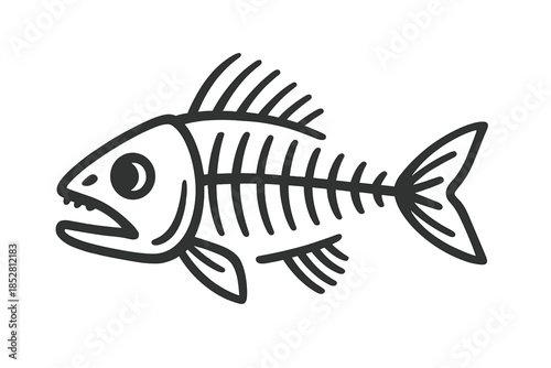 Stylized Fish Skeleton Icon