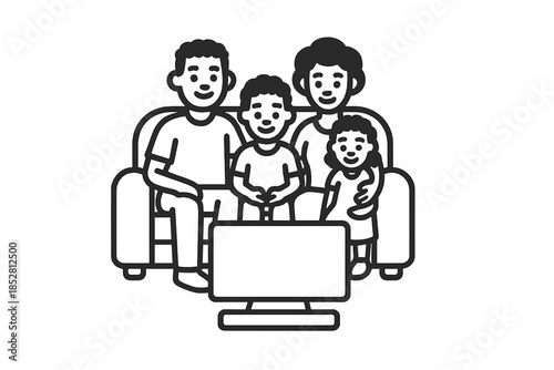 Family Watching TV Together