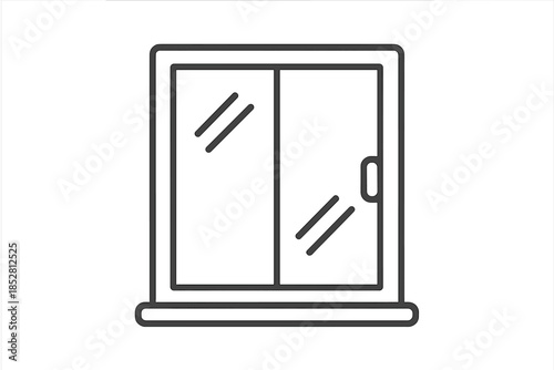 Minimalist sliding glass door icon