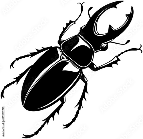 Stylized Stag Beetle with Large Mandibles