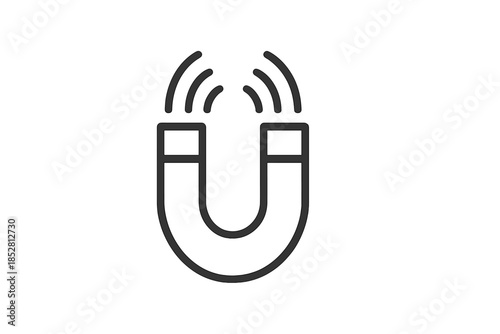 Magnet icon with radiating waves