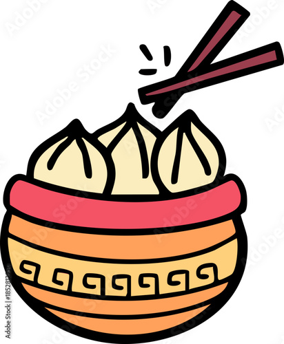 Dumplings Asian Food Illustration