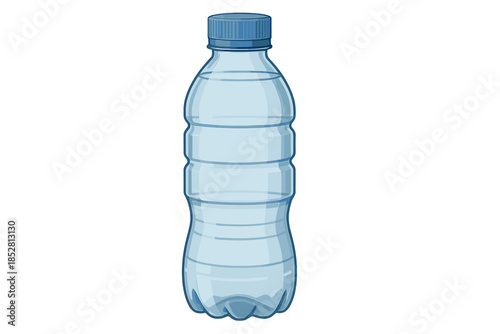 Clear Plastic Water Bottle with Blue Cap