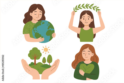 Diverse Women Caring for Earth and Nature