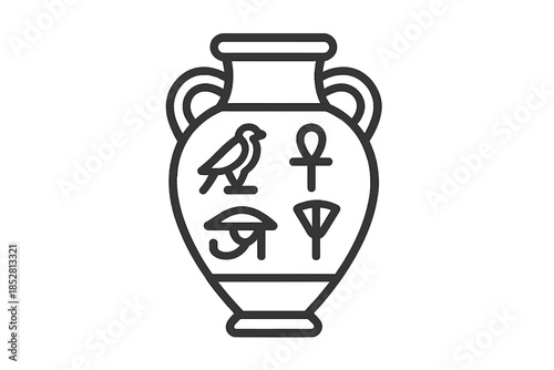 Egyptian vase with ancient symbols