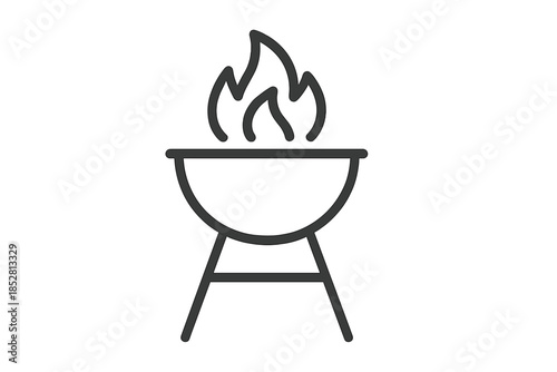 Grill with Flames Icon
