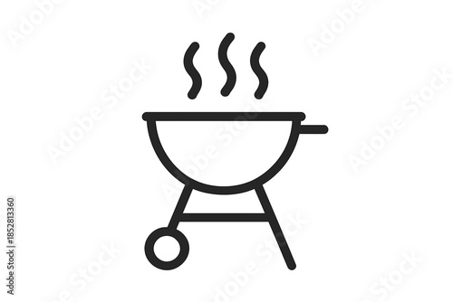 Barbecue Grill Icon with Smoke