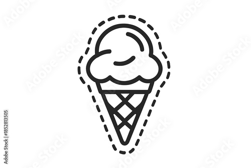 Stylized ice cream cone icon
