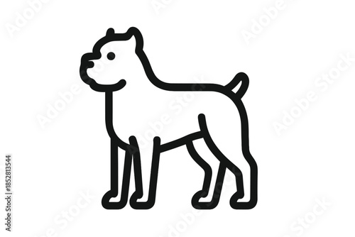 Stylized dog icon silhouette on a gradient background