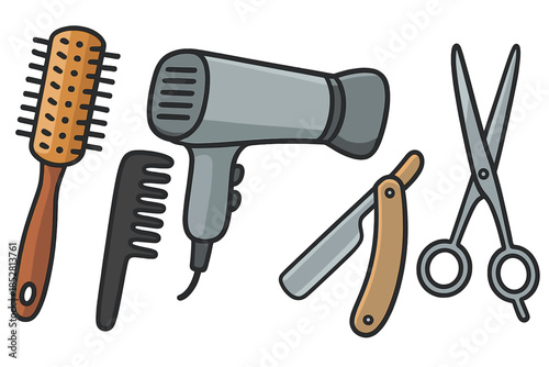 Barber tools illustration