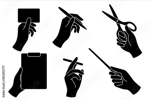 Silhouette Hands Holding Objects