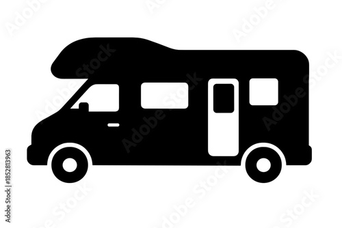 Silhouette of a Camper Van