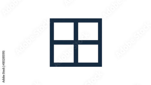 Geometric window icon modern graphic element on transparent background