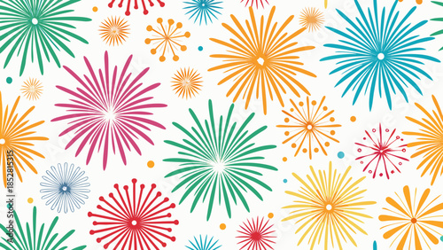 Colorful firework burst pattern