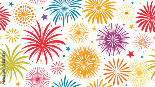 Colorful fireworks display