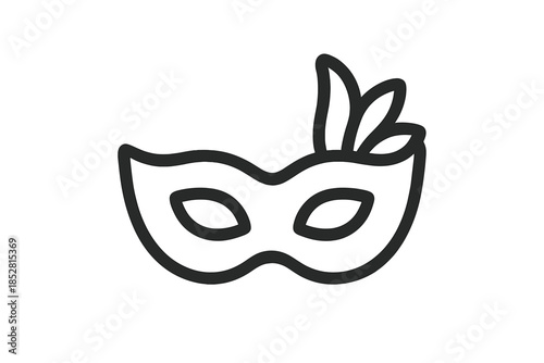 Masquerade Mask with Feathers Icon