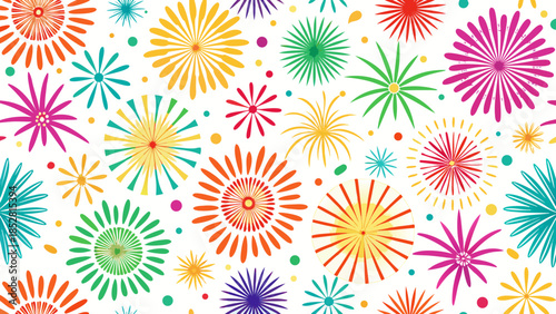 Vibrant fireworks pattern