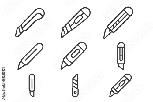 Utility Knife Icons - Seamless Pattern