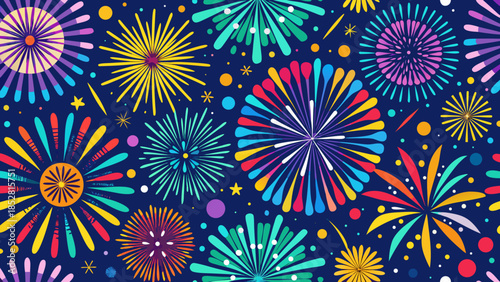 Colorful fireworks display