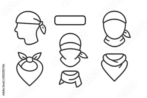 Bandana and scarf icons