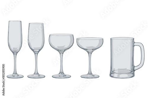 Collection of Empty Glassware