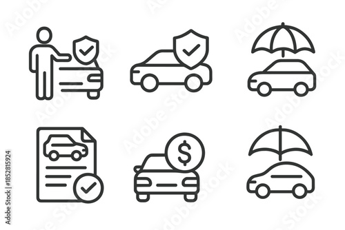 Car Insurance Icons Set