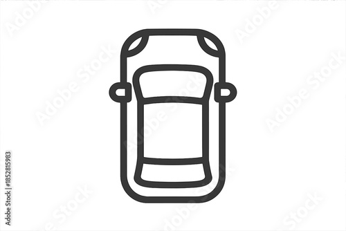 Stylized outline of a car seen from above