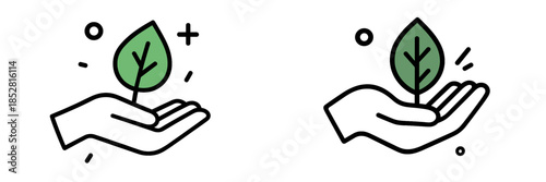 Hands holding leaves symbolizing care for the environment and nature