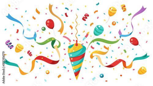 Celebratory party popper with confetti