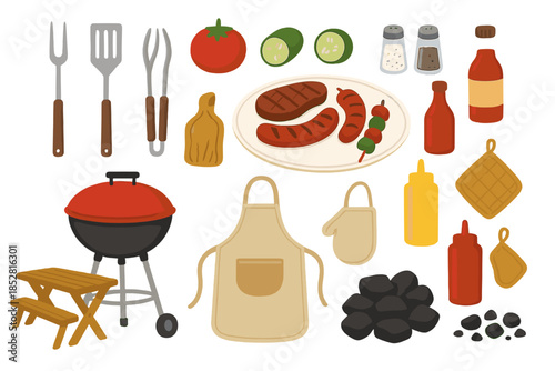 Barbecue and Grill Party Elements