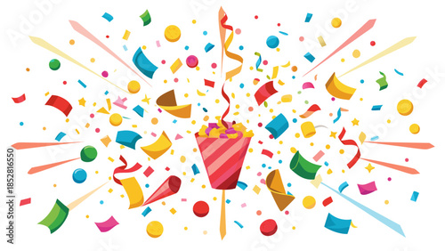 Celebratory party popper explosion