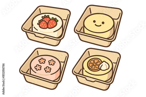 Cute desserts in takeout containers