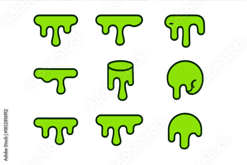 Green Slime Drips Icons