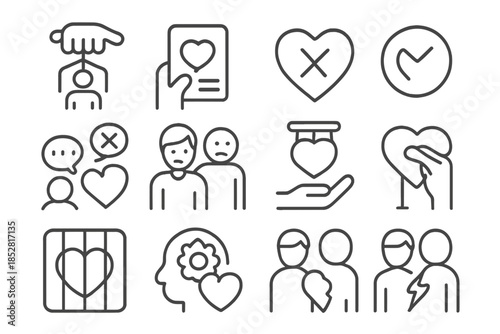Abstract Set of Empathy and Relationship Icons