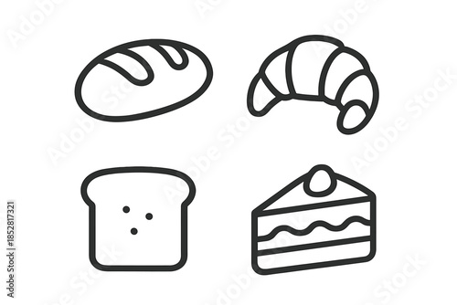 Bakery Icons on Gradient Background