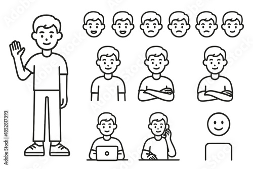 Set of Male Person Icon Variations