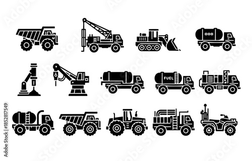 Construction and Industrial Vehicle Icons