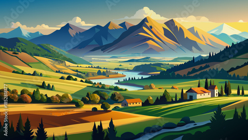 Very beautiful natural landscape in Abruzzo National Park with rolling mountains, open meadows, and untouched wilderness, showcasing one of Italy’s most authentic and wild regions.