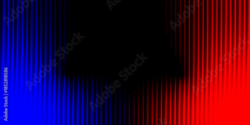Vibrant blue and red gradient background with black center