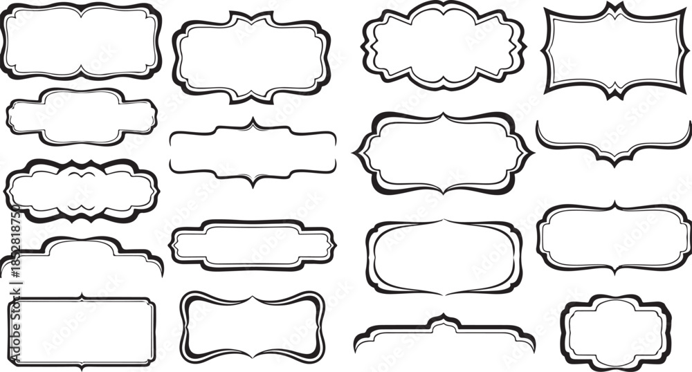 Fototapeta premium Set of ornate vintage label frames