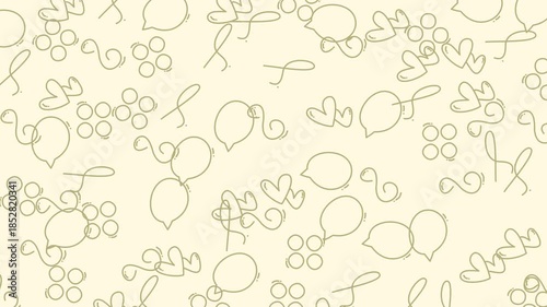 Whimsical lemon heart and symbol pattern on paper, perfect for summerthemed designs, stationery, and kitchen decor prints. Great for printondemand products.