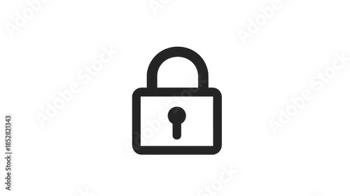 Stylized lock icon on transparent background for security and protection