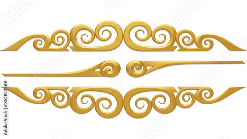Golden Ornate Decorative Swirls and Flourishes.