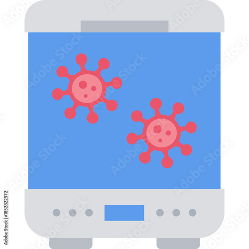 Incubation Icon – Flat Style Virus Development, Infection Period and Medical Symbol