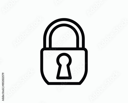 Outline of a Classic Padlock with a Keyhole security safety