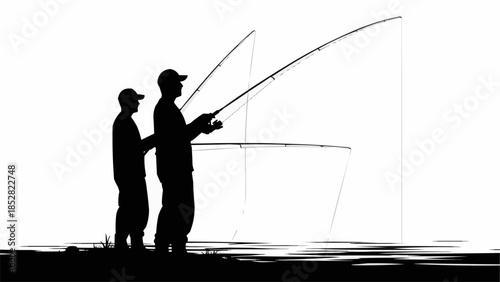 man fishing on the lake