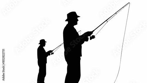 silhouette of a fishing